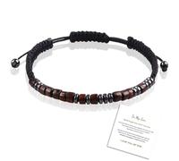IKOPFLN Código Morse pulsera para el hijo,regalo para el hijo, de vuelta a los regalos de la escuela, de madera de cuerda pulsera,cumpleaños de Navidad
