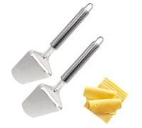 IKOPFLN Rallador de Queso, 2 Piezas Rallador de Queso de Acero Inoxidable, Rebanador de Queso, Cuchillo para Queso Duro y Semiblando