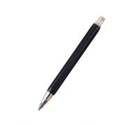 IKPKMD Portaminas de Metal de 5.6mm para Dibujo Técnico y Bocetos (Negro) | Cuerpo metálico hexagonal con afilador integrado en el pulsador, ideal para bocetado, dibujo técnico y marcado preciso