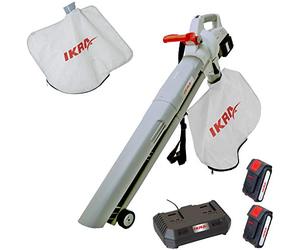 IKRA 3en1 aspirador soplador a batería ICBV 2/20, incl. 2x batería, doble cargador rápido y 2x saco colector