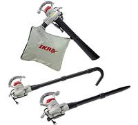 IKRA Aspirador soplador de Hojas eléctrico IEBV 3200 3en1, 3200w, 300 km/h | Incluye prolongador para la limpieza de canalones, bolsa colectora de 40 l, correa para el hombro, empuñadura antideslizante