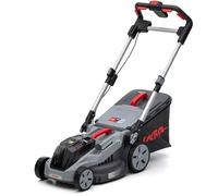 IKRA cortacésped IB-LM 38, césped de hasta 400 m², Ancho de Corte 38 cm, Altura de Corte 30-75 mm, sin batería y Cargador, Compatible con Bosch