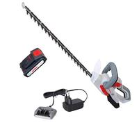 IKRA Cortasetos IAHS 20-1, con batería de 20 V y 2,0 Ah y Cargador | Longitud de corte 54 cm, grosor de corte 18 mm, cuchilla con protección contra golpes, gama de baterías de 20 V de IKRA