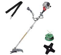 IKRA desbrozadora de Gasolina IBF 25-1 con Bobina de Hilo y Cuchilla | 25 cm³, 0,8 kW, motor de gasolina de 2 tiempos, ancho de corte de 23 cm, para cortar hierba alta, ramas pequeñas y maleza