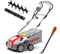 IKRA escarificador aireador eléctrico IEVL 1840, Extractor de Malas Hierbas | 1800 W, cesta de recogida de 55 l, ancho 40 cm, de +6 a -12 mm, cambio de rodillos sin herramientas, uso sin cesto posible