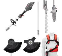 IKRA herramienta multifunción a batería 36V IB-MT 36, 4 en 1: desbrozadora, cortabordes, tijeras cortasetos y podadora, incluye numerosos accesorios, compatible con Bosch