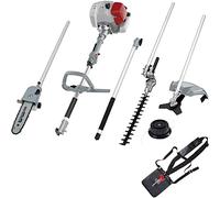 IKRA Herramienta multifunción IBKH 33-1 de Gasolina 4en1, 32,6 cm³, 1,0 kW | 4 herramientas en una: desbrozadora, cortabordes, cortasetos y podadora, motor de 2 tiempos y sistema de arranque fácil