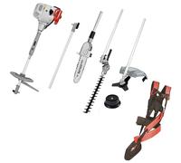 IKRA Herramienta multifunción IKRA IBKH 52-1 Gasolina 4en1, 51,7cm³, 1,5kW | 4 herramientas en una: desbrozadora, cortabordes, cortasetos y podadora, motor de 2 tiempos y sistema de arranque fácil