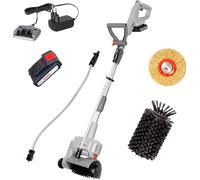 IKRA limpiador para terrazas y juntas IATR 20, incl. cepillo de nylon para superficies, cepillo de acero para juntas, batería y cargador