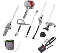 IKRA Multiherramienta IBKH 33-1 Gasolina 4en1 Herramienta multifunción para jardín Incl. Escudo Protector y Lima de Cadena