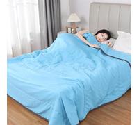 iksya Mantas Refrescantes Hielo para Sudores Nocturnos - Manta Fría Verano para Quienes Duermen con Calor Manta Fría y Refrescante para Cama Sofá Sillón y Decoración Hogar(Lake Blue,39x55in)