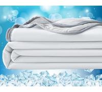 iksya Mantas Refrescantes para Quienes Duermen con Calor Verano - Manta Hielo Frío Tejido Tacto Frío para Sofá Cama Manta Fría Que Absorbe Calor Corporal para Dormir(White,150x200cm)
