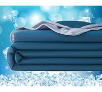 iksya Mantas Refrescantes para Quienes Duermen con Calor Verano - Manta Hielo Frío Tejido Tacto Frío para Sofá Cama Manta Fría Que Absorbe Calor Corporal para Dormir(Dark Blue,200x230cm)