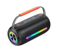 IKT Altavoz Bluetooth Portátil 40W con Asa, Altavoz Potente con Subwoofer Doble, Caja Bluetooth Speaker con Controladores de Graves Duales, Impermeable IPX7, con Luz RGB, TWS/AUX/TF - Ideal