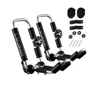 IKURAM R Portaequipajes para Kayak/Surf/esquí de Estilo J Plegable Universal para Campo y Arroyo 3 en 1 multifunción para Canoa, Sup, Kayaks, Tabla de Surf y Tabla de esquí, Montaje en Techo en SUV,