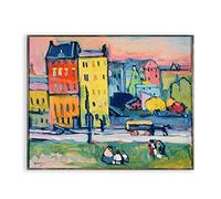 IKYE wassily kandinsky cuadro. Casas en Munich Póster de reproducción. Cuadros de arte abstracto para decoración del hogar 40x52cm (15.7x20.5in) sin marco