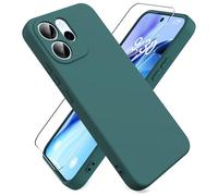 Ikziwreo Funda para OPPO Reno 15 FS 5G/OPPO Reno 15 F 5G, con 1 Pack Protector de Pantalla de Vidrio Templado, Carcasa de Silicona Suave - Verde Noche