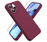 Ikziwreo Funda para OPPO Reno 15 FS 5G/OPPO Reno 15 F 5G, con 1 Pack Protector de Pantalla de Vidrio Templado, Carcasa de Silicona Suave - Burdeos