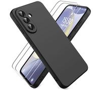 Ikziwreo Funda para Samsung Galaxy A57 5G, con 2 Pack Protector de Pantalla de Vidrio Templado, Case de Goma a Prueba de Choques a los Arañazos, Carcasa de Silicona Suave - Negro