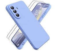 Ikziwreo Funda para Samsung Galaxy A57 5G, con 2 Pack Protector de Pantalla de Vidrio Templado, Case de Goma a Prueba de Choques a los Arañazos, Carcasa de Silicona Suave - Morado