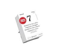 Il Calendario Filosofico 2025 con soporte de cartón, formato A7 de 7,5 x 10,5 cm, el primer y el original calendario de mesa con 365 días de frases filosóficas, cada día una frase, Made in Italy