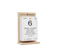 Il Calendario Filosofico 2026 con soporte de madera, formato A6 10 x 14 cm, el primer y el original calendario de mesa con 365 días de frases filosóficas, lee cada día una frase, creado en Bolonia