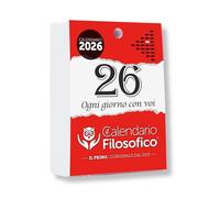 Il Calendario Filosofico 2026, recambio formato A6 de 10 x 14 cm, el primer y el original calendario de mesa con 365 días de frases filosóficas, lee cada día una frase, diseñado y creado en Bolonia