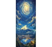 Il Cielo Stellare Dipingere con i Numeri Adulti, Misura XXL 35x105cm,Montagne Neve Paint by Numbers Kit Principianti Con 3 Penne, Kit Fai Da Te, Hobby Creativi Adulti, (Senza Cornice) P0M-410