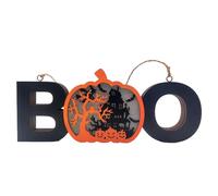 Il Enseña "Boo" LED - Letras luminosas en forma de calabaza para Halloween - Decoración con luces de mesa, chimenea, cocina o casa - Profesor ligero para fiestas, eventos