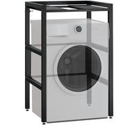 il genio online Gannet - Cesta de lavandería con espacio para dos electrodomésticos | Porta secadora de metal, color negro