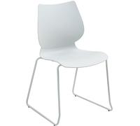 il genio online Silla apilable Houma I Silla de comedor con respaldo I Con carcasa de plástico. (Blanco)