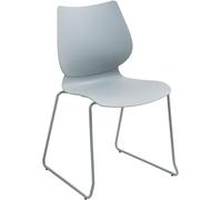 il genio online Silla apilable Houma I Silla de comedor con respaldo I Con carcasa de plástico. (Gris)