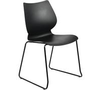 il genio online Silla apilable Houma I Silla de comedor con respaldo I Con carcasa de plástico. (Negro)