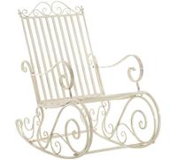 il genio online Silla mecedora Smilla estilo rústico nostálgico I silla mecedora clásica de hierro I mecedora diseño, color crema antiguo