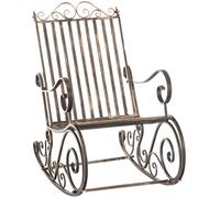 il genio online Silla mecedora Smilla estilo rústico nostálgico I silla mecedora clásica de hierro I mecedora diseño, color bronce
