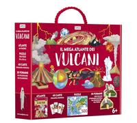 Il mega atlante dei vulcani. Ediz. a colori. Con 40 carte domanda-risposta. Con 20 formine. Con puzzle (Sassi junior)