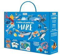 Il mega atlante del mare. Ediz. a colori. Con 40 carte. Con 20 formine. Con puzzle (Sassi junior)