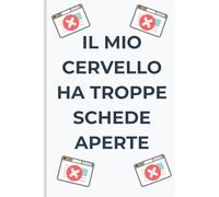 Il mio cervello ha troppe schede aperte: Quaderno a righe per appunti. Idea regalo amici, famiglia, colleghi