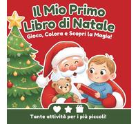 Il Mio Primo Libro di Natale da Colorare (2 - 4 anni): 50 Disegni Facili e Morbidi - Speciale Natale da Colorare - Rosso per bambino