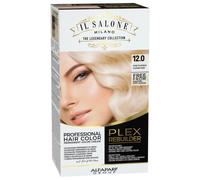 IL Salone Milano Plex Rebuilder Color de color de cabello permanente - 12.0 Pure Platinum Professional Hair Dye Kit para un brillo y glaseado natural