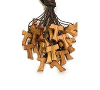 IL SOLE Tau 3 cm 20 piezas de madera de olivo, cruz de San Francisco de Asís con 3 Nudos Franciscanos con 1 certificado de calidad, fabricado cerca de Asís