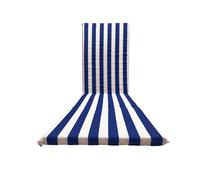 Il Tuo Artigiano Design Cojín acolchado para tumbona de playa de jardín, 165 x 50 x 3,5 cm, fabricado en Italia, repuesto para colchón a rayas para silla tumbona de madera (blanco y azul)