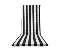 Il Tuo Artigiano Design Cojín para tumbona de mar acolchado, 120 x 50 cm, fabricado en Italia, colchoneta para tumbona con respaldo alto (blanco y negro)