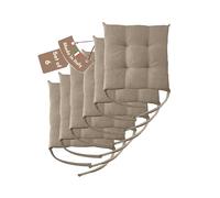 Il Tuo Artigiano Design Juego de 6 cojines para silla, 40 x 40 cm, 6 cm de grosor, relleno de espuma y acrílico suave, juego de 6 cojines para silla, cojines para sillas al aire libre 40x40 (6), Beige