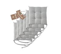 Il Tuo Artigiano Design Juego de 6 cojines para silla, 40 x 40 cm, 6 cm de grosor, relleno de espuma y acrílico suave, juego de 6 cojines para silla, cojines para sillas al aire libre 40x40 (6, gris