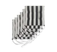 Il Tuo Artigiano Design Juego de 6 cojines para sillas de jardín, fabricados en Italia, fundas para sillas de cocina, 40 x 40 cm, relleno de esponja y suave acrílico (blanco y negro)