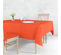 Il Tuo Artigiano Design Mantel de mesa de algodón de 4 a 18 plazas, lavable a máquina, mantel cuadrado y rectangular de 6 plazas, 12 plazas (140 x 240 cm, naranja)
