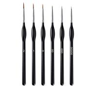 iLamdeetek 6 Piezas Cepillo de Detalle Pincel en Miniatura, Nylon Art Fino Detalle Pinceles para Acrilica, Acuarela,Ideal para Principiantes y Profesionales