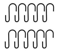 iLamvie 10 ganchos en S de acero inoxidable para colgar, S Hacken pequeños ganchos de carga doble ganchos para colgar ganchos,ganchos grandes para cocina, baño, dormitorio y oficina (negro)