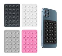 iLamvie Adecuado para 4 Paquetes de ventosas de Silicona para Todos los Modelos de teléfonos móviles,Soportes de teléfonos móviles Antideslizantes para Selfies y Videos(Negro, Blanco, Gris, Rosa)